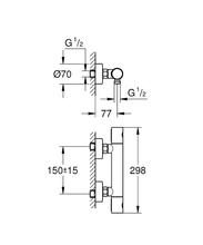 Grohe 34440002 Grohtherm 1000 COSMO M Thermostatic Shower Mixer, with wall unions