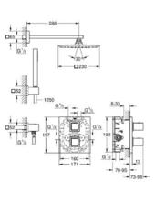 GROHE 34506 CUBE Thermostatic Shower Set