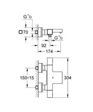 GROHE 34508 Grohtherm CUBE  Thermostatic Bath/Shower Mixer exposed