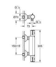 Grohe 34562 Grotherm 800 Exposed Shower Mixer