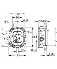 <font color=red>new </font>GROHE 19985/6 35500  Grohtherm 1000 BIV Thermostatic Shower Mixer with diverter