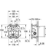 Grohe EURODISC COSMO 19548002/35501 Bath/Shower Mixer built in