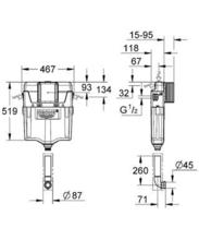 GROHE  38661  WC Concealed Cistern 6/4Ltr