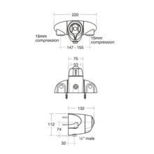 Ideal Standard  ** 3 only **  A3101AA CTV Exposed Thermostatic Shower Valve , chrome