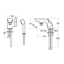 A4278AA MELANGE Single Lever Bath/Shower Mixer, with kit  