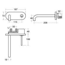 Ideal Standard A4489AA SIMPLY U Single lever Basin Mixer, Wall Mounted, cylindrical Spout ** 1 only  **