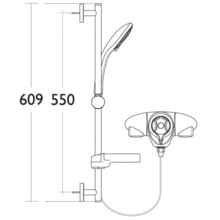 L5783AA Exposed CTV Valve & 3 function EV Shower Kit, Thermostatic, chrome