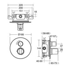 Ideal Standard EASYBOX SLIM  A5877 Built in Shower (round)