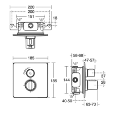 Ideal Standard **4 only ** EASYBOX SLIM A5878 Built in Shower (square)