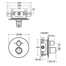 Ideal Standard EASYBOX SLIM A5979 Built in Bath/Shower mixer (round)