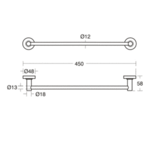 Ideal Standard   A9117AA IOM 45cm Towel Rail