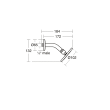 Ideal Standard B9436 IDEALRAIN 100mm  HeadShower with Angled Arm