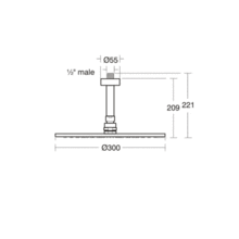 Ideal Standard IDEALRAIN 300mm HeadShower with ceiling arm ** 5 only  ** B9441