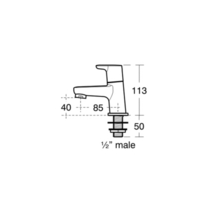 Ideal Standard   B9925AA CONCEPT BLUE Basin Pillar Tap Chrome