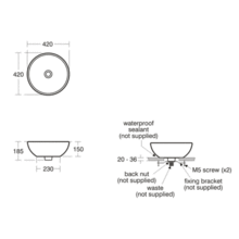 E302501  CREATE EDGE 42cm vessel washbasin