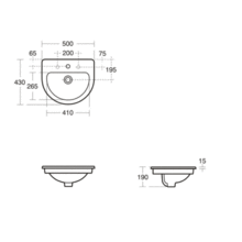 Ideal Standard Create EDGE 50cm countertop Basin