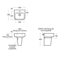Create SQUARE  40cm Handrinse Basin
