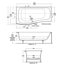 E317101 E317201 CREATE Shower Bath 170x85cm