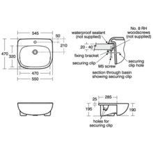 Ideal Standard E620601  55cm Semi-countertop Basin