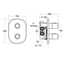 JASPER MORRISON E6410AA F/Plate & Handles (needs A3969NU Thermostatic Body)