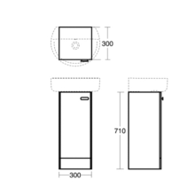 E6443  CONCEPT 300 x 300mm full pedestal unit with one door