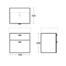 E6444 E6445 E6446 Concept wall hung Cube Basin unit , 