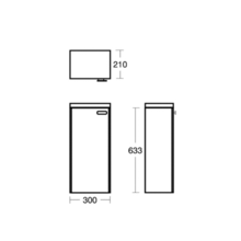 E6462 CONCEPT 300 x 210mm Wall hung  base storage unit  with one door