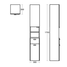 E6464 E6465 Concept 300 x 300 x 1755mm tall column unit, 