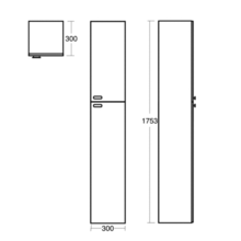 E6464 E6465 Concept 300 x 300 x 1755mm tall column unit, 
