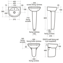 ALTO E742501 E742601 Handrinse Basin 45cm