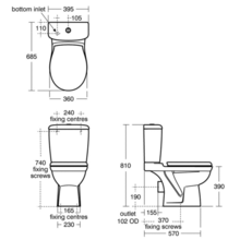 ALTO Close Coupled WC, choice of cistern flush