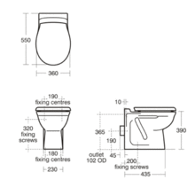 ALTO E757301 Back to Wall WC pan only