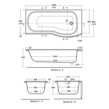 E760201 E760301 E7607AA Alto Shower Bath 