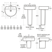 Ideal Standard CONCEPT Sphere 55cm pedestal or furniture basin, 1 tap hole