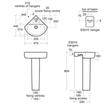 CONCEPT Arc 45cm corner basin