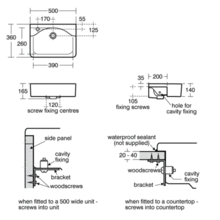 Concept Cube 50cm short projection semi countertop Basin - 1 or 2 taphole, 