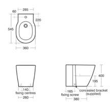 Ideal Standard E799401  CONCEPT free standing bidet - one taphole