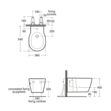 Ideal Standard CONCEPT Wall hung bidet - one taphole