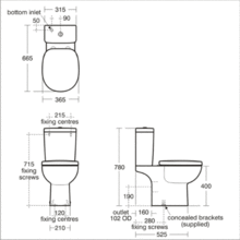 Ideal standard CONCEPT ARC close coupled WC, open back