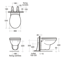 ALTO R341901 Wall Mounted WC pan, only