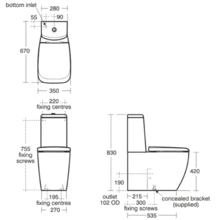 T3213/T4228 VENTUNO BTW Close Coupled WC
