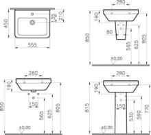 5309 5310 5311 S50 Basin 55, 60 or 65cm square