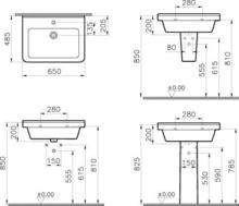 5309 5310 5311 S50 Basin 55, 60 or 65cm square