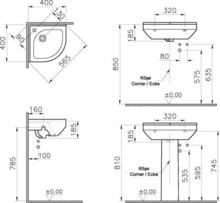 5306 S50 Corner Basin 40cm