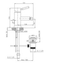 excess stock FE260  Waterfront FEEL Bidet Mixer with pop up waste