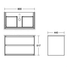 Ideal Standard   CONNECT Air 800mm 2 Draw Wall Hung Basin Unit