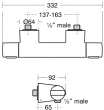 Ideal Standard A5761AA CERATHERM 200 exposed shower with IDEALRAIN L3 kit