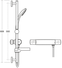 Ideal Standard A4741AA ALTO Ecotherm Thermostatic Shower set