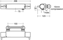 Ideal Standard A5637AA ALTO ECOTHERM  mixer. with pin handles