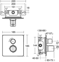 Ideal Standard  A6721AA TONIC II square shower system and 300mm ceiling headshower, ** 1 only  **  